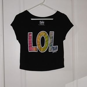 Black LOL cropped t-shirt